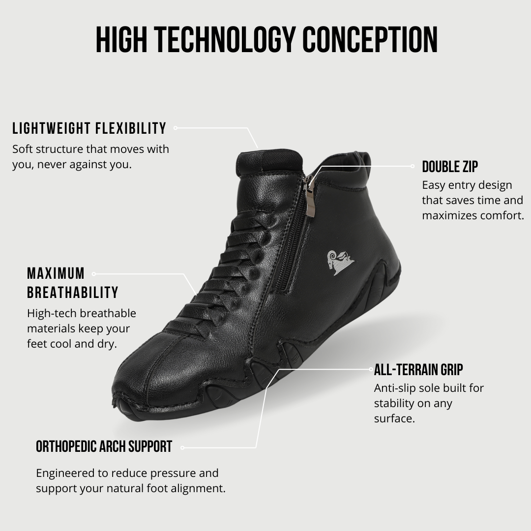 VogBeck 2.0 – Chaussures Orthopédiques Respirantes à Double Zip Confort